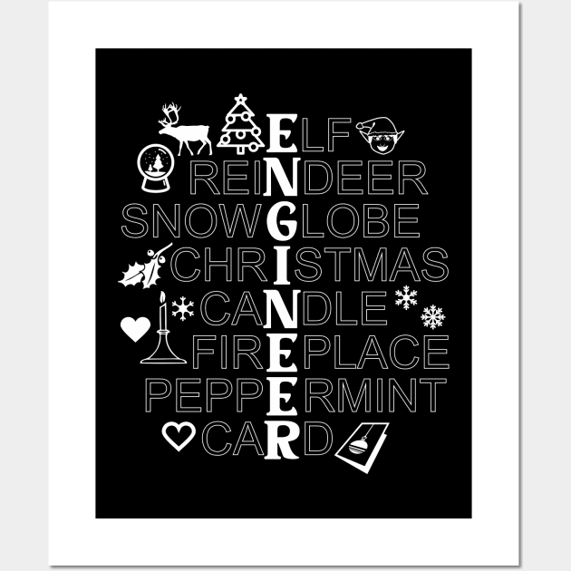 Engineer Christmas Present - Xmas Gift Wall Art by Vector-Artist